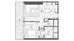 Планировка Квартиры «1BR» с 1 спальней в ЖК Akala